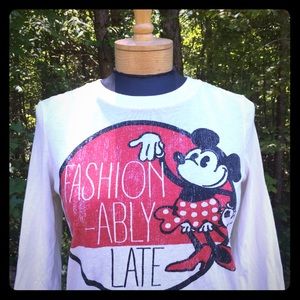 Disney Minnie Mouse XS T-shirt Tee Long Sleeve Women’s